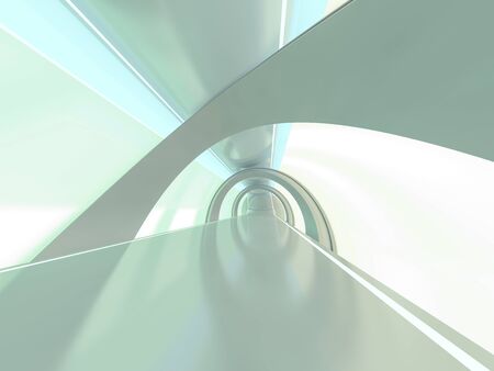 Abstract modern architecture background, empty open space interior. 3D renderingの写真素材