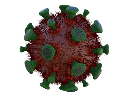 Covid-19. Pathogen respiratory coronavirus 2019-ncov flu. Pandemic risk concept. 3D renderingの写真素材