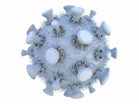 Covid-19. Pathogen respiratory coronavirus 2019-ncov flu. Pandemic risk concept. 3D renderingの写真素材