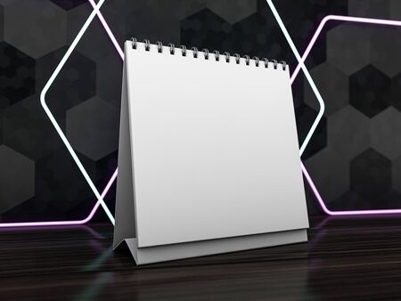 Empty desk calendar. Mockup design luxury concept. 3D renderingの写真素材