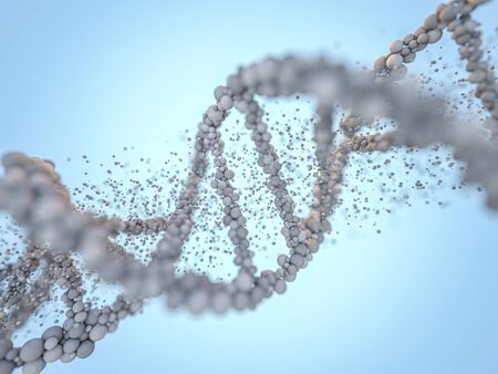 chain. Abstract scientific background. Beautiful illustraion. Biotechnology, biochemistry, genetics and medicine concept. 3D renderingの写真素材