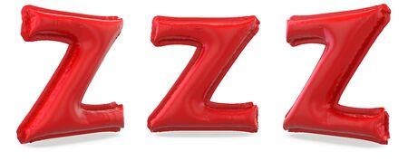 Capital letter Z. Uppercase. Inflatable red balloon on background. 3D renderingの写真素材