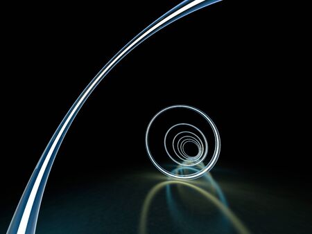Neon abstract background of lines. 3D renderingの写真素材