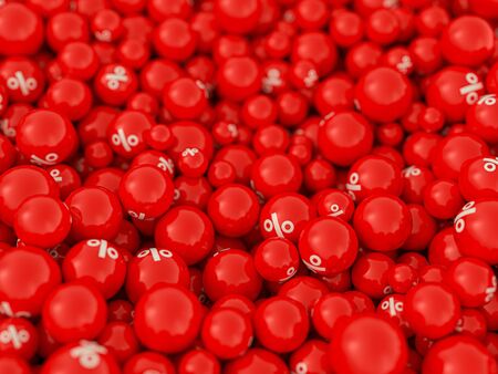 Seasonal sales background with percent discount pattern. Business illustration. 3D renderingの写真素材