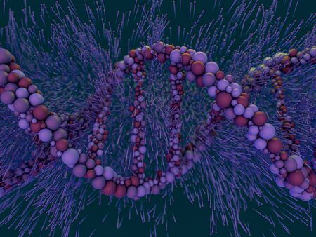 DNA chain. Abstract scientific background. Beautiful illustraion. Biotechnology, biochemistry,...