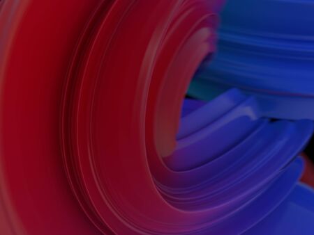 Abstract red and blue background with smooth lines. 3D renderingの写真素材