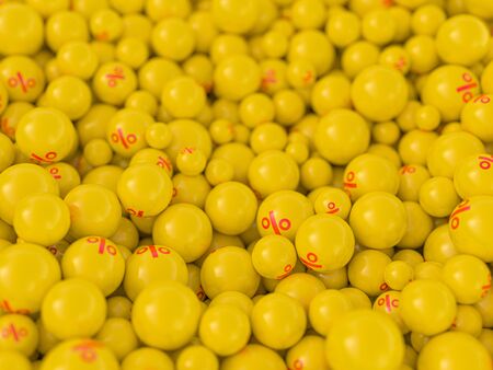 Seasonal sales background with percent discount pattern. Business illustration. 3D renderingの写真素材
