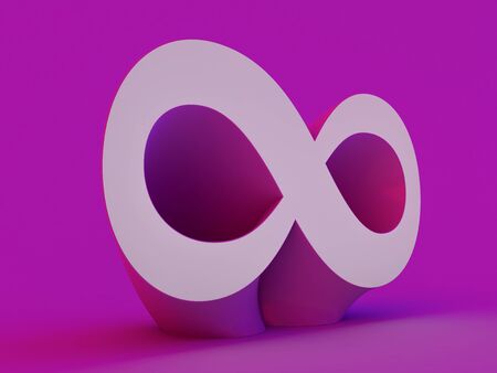 Symbol of infinity art info. Combination of figure 8. Infinity concept icon. 3D renderingの写真素材