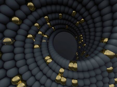 Abstract colorful swirled balls. Sphere fly in zero gravity. Creative background. 3D renderingの写真素材