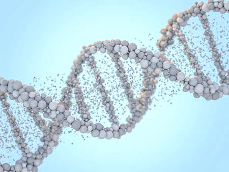 DNA chain. Abstract scientific background. Beautiful illustraion. Biotechnology, biochemistry, genetics and medicine concept. 3D renderingの写真素材