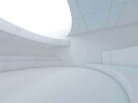 Abstract modern architecture background, empty open space interior. 3D rendering