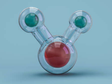 Water molecule. Ecology, biology and biochemistry concept. 3D renderingの写真素材