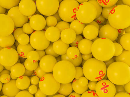 Seasonal sales background with percent discount pattern. Business illustration. 3D renderingの写真素材