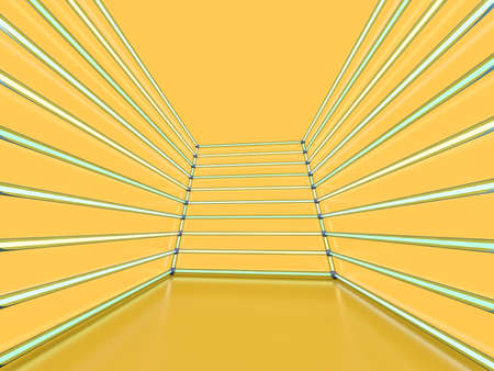 Neon abstract background of lines. 3D renderingの写真素材