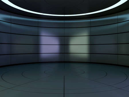 Abstract modern architecture background, empty open space interior. 3D renderingの写真素材