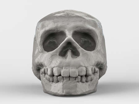 Abstract human skull on a white background. 3D renderingの写真素材