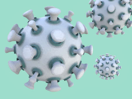 Covid-19. Pathogen respiratory coronavirus 2019-ncov flu. Pandemic risk concept. 3D rendering