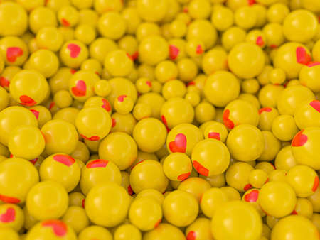 Ball with shape heart for valentines card. 3D illustrationの写真素材