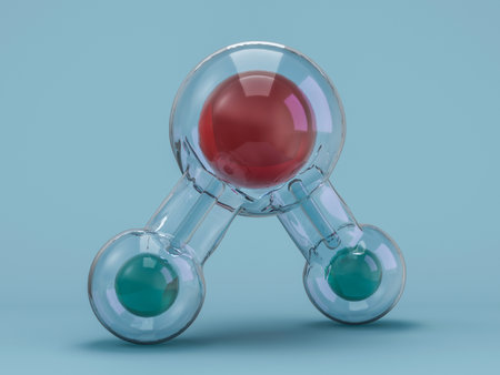 Water molecule. Ecology, biology and biochemistry concept. 3Dの写真素材