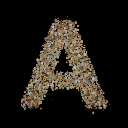 Light gold letter A on the background. 3Dの写真素材