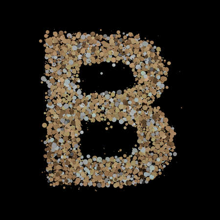 Light gold letter B on the background. 3Dの写真素材