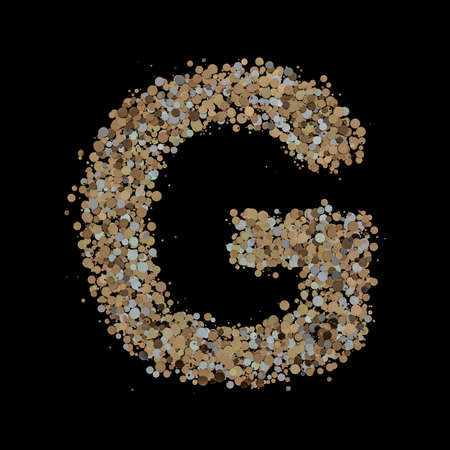 Light gold letter G on the background. 3Dの写真素材