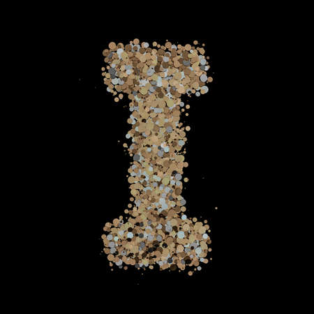 Light gold letter I on the background. 3Dの写真素材