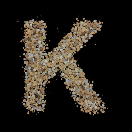 Light gold letter K on the background. 3Dの写真素材
