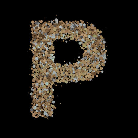 Light gold letter P on the background. 3Dの写真素材