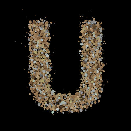 Light gold letter U on the background. 3Dの写真素材