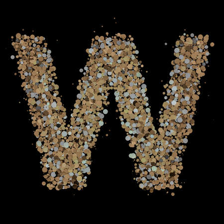 Light gold letter W on the background. 3Dの写真素材