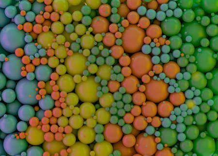 Many colorful plastic balls abstract background. 3D illustrationの写真素材