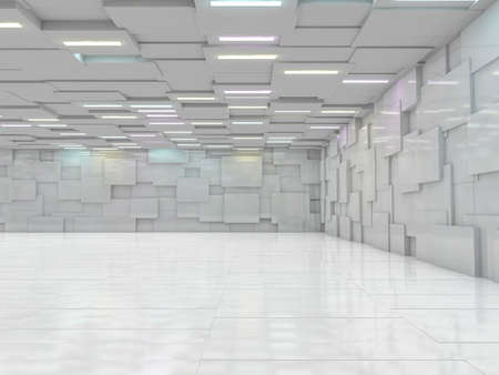 Abstract modern architecture empty background. 3D illustrationの写真素材