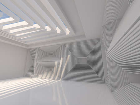 Abstract modern architecture empty background. 3D illustrationの写真素材