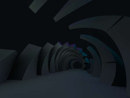 Abstract modern architecture empty background. 3D illustrationの写真素材