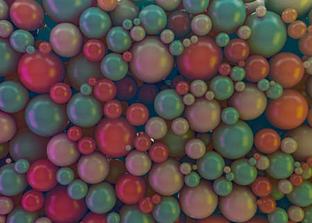 Many colorful plastic balls abstract background. 3D illustrationの写真素材