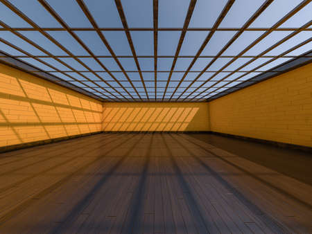 Abstract modern architecture empty background. 3D illustrationの写真素材