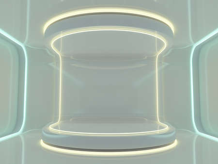Abstract modern architecture empty background. 3D illustrationの写真素材