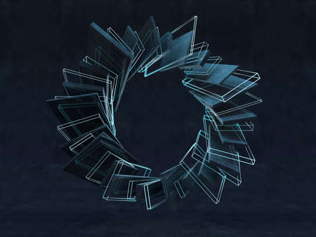 Futuristic shape. Computer generated abstract background. 3Dの写真素材