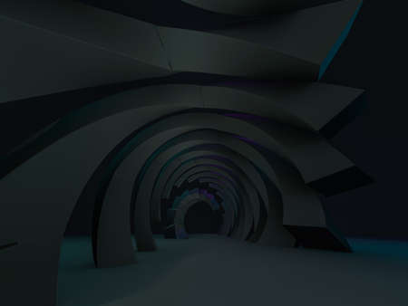 Abstract modern architecture empty background. 3D illustrationの写真素材