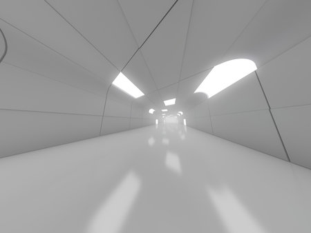 Abstract modern architecture empty background. 3D illustrationの写真素材