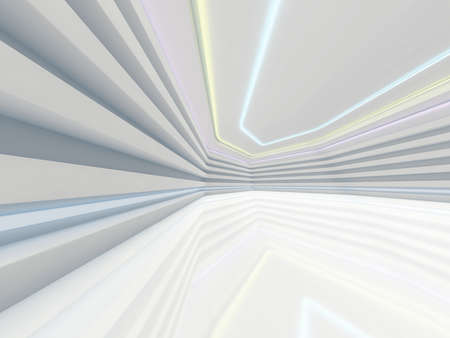 Abstract modern architecture empty background. 3D illustrationの写真素材