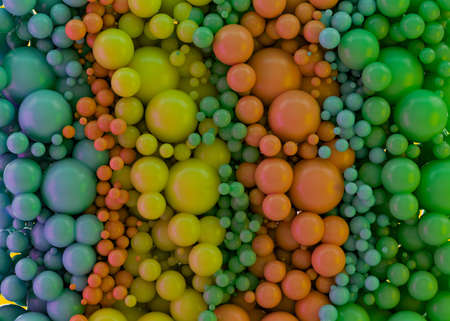 Many colorful plastic balls abstract background. 3D illustrationの写真素材