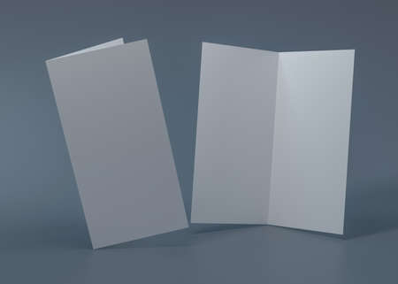 A layout for menu or brochures on a light blue background. 3D illustrationの写真素材