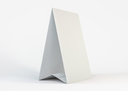 Blank paper Table Tent template for presentation. 3D illustrationの写真素材