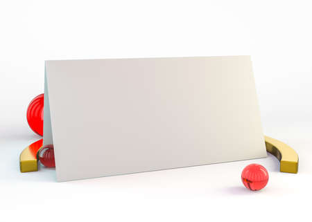 A layout for menu or brochures on a light blue background. 3D illustrationの写真素材