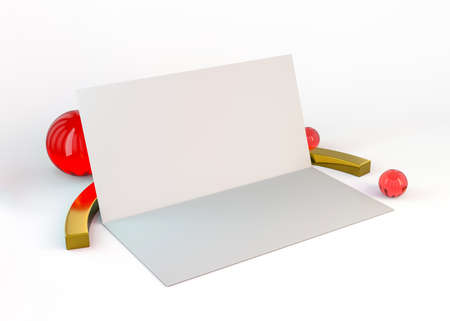 A layout for menu or brochures on a light blue background. 3D illustrationの写真素材