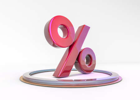Seasonal sales background with percent discount pattern. 3D illustrationの写真素材