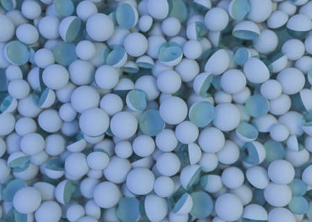 Close up of colorful balls abstract background. 3D illustrationの写真素材