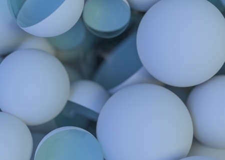 Close up of colorful balls abstract background. 3D illustrationの写真素材